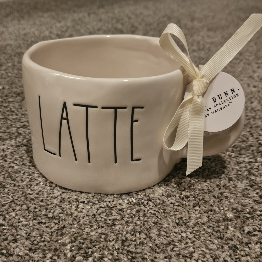 Rae Dunn Cream Latte Mug Unique Different